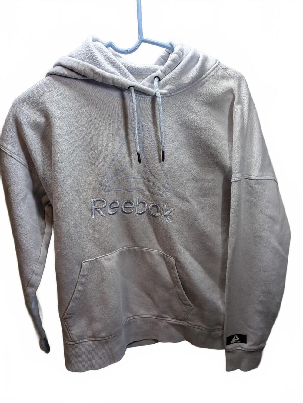 Reebok Men's Light Gray Hoodie Sweatshirt Size S